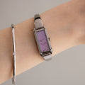 Vintage Gucci Swiss Blush Cuff Silver Watch