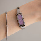 Vintage Gucci Swiss Blush Cuff Silver Watch