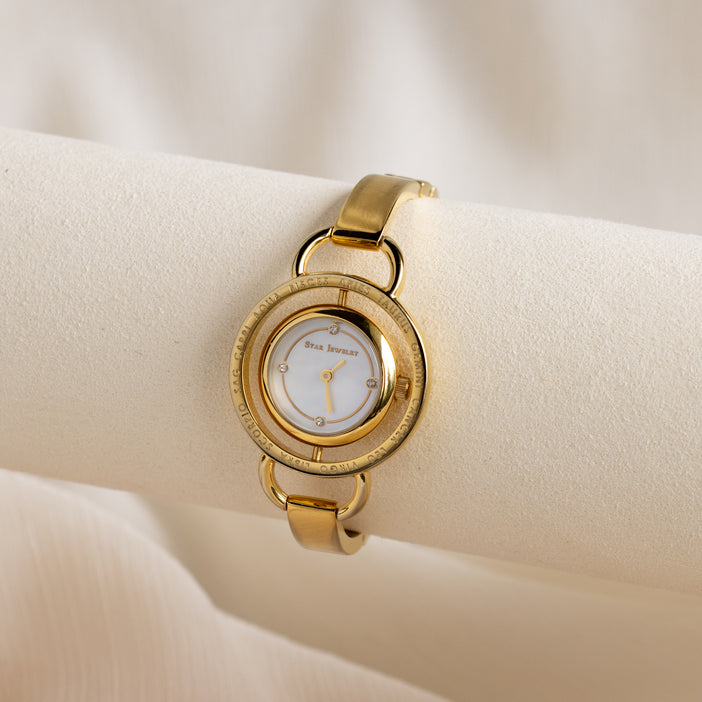 Vintage Star Jewelry Zodiac Gold Watch