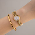 Vintage Elegance Beaded Gold Watch