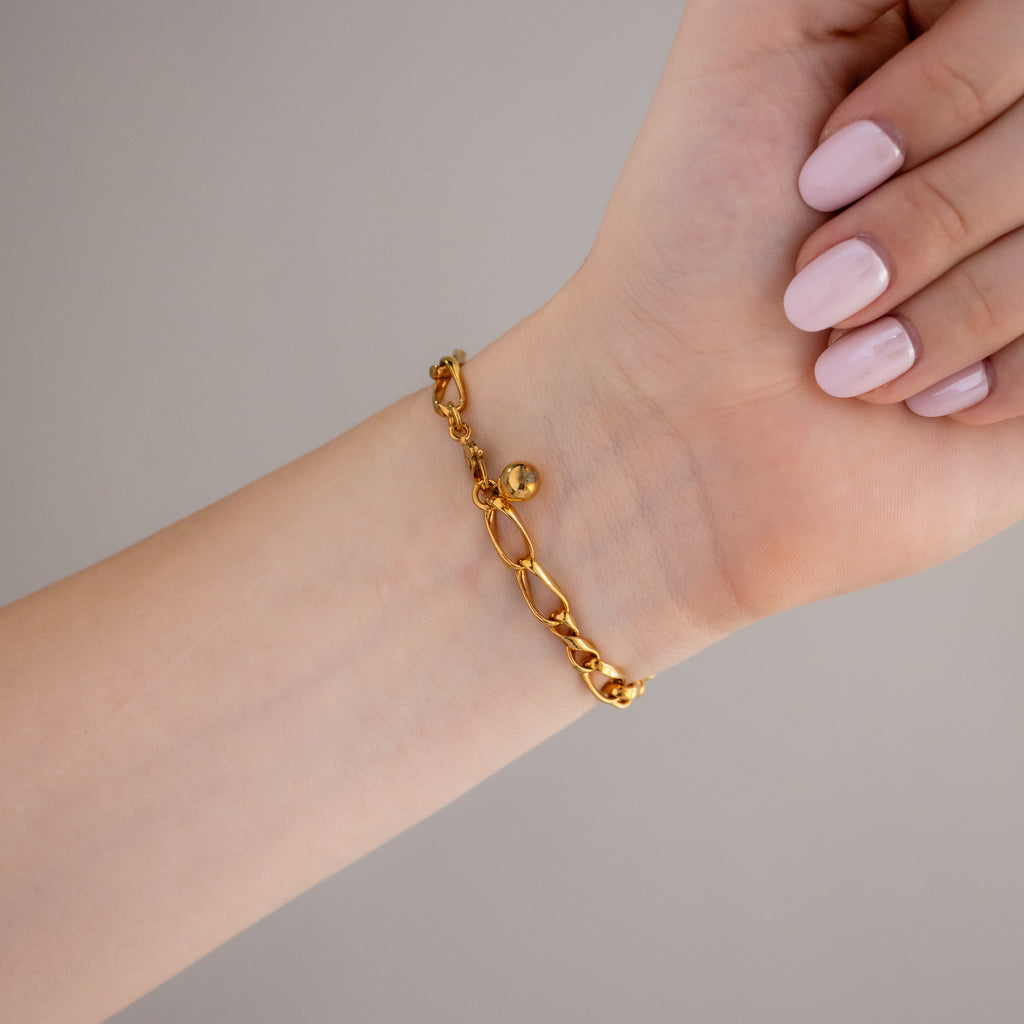 Vintage Citizen Gunmental Link Gold Watch