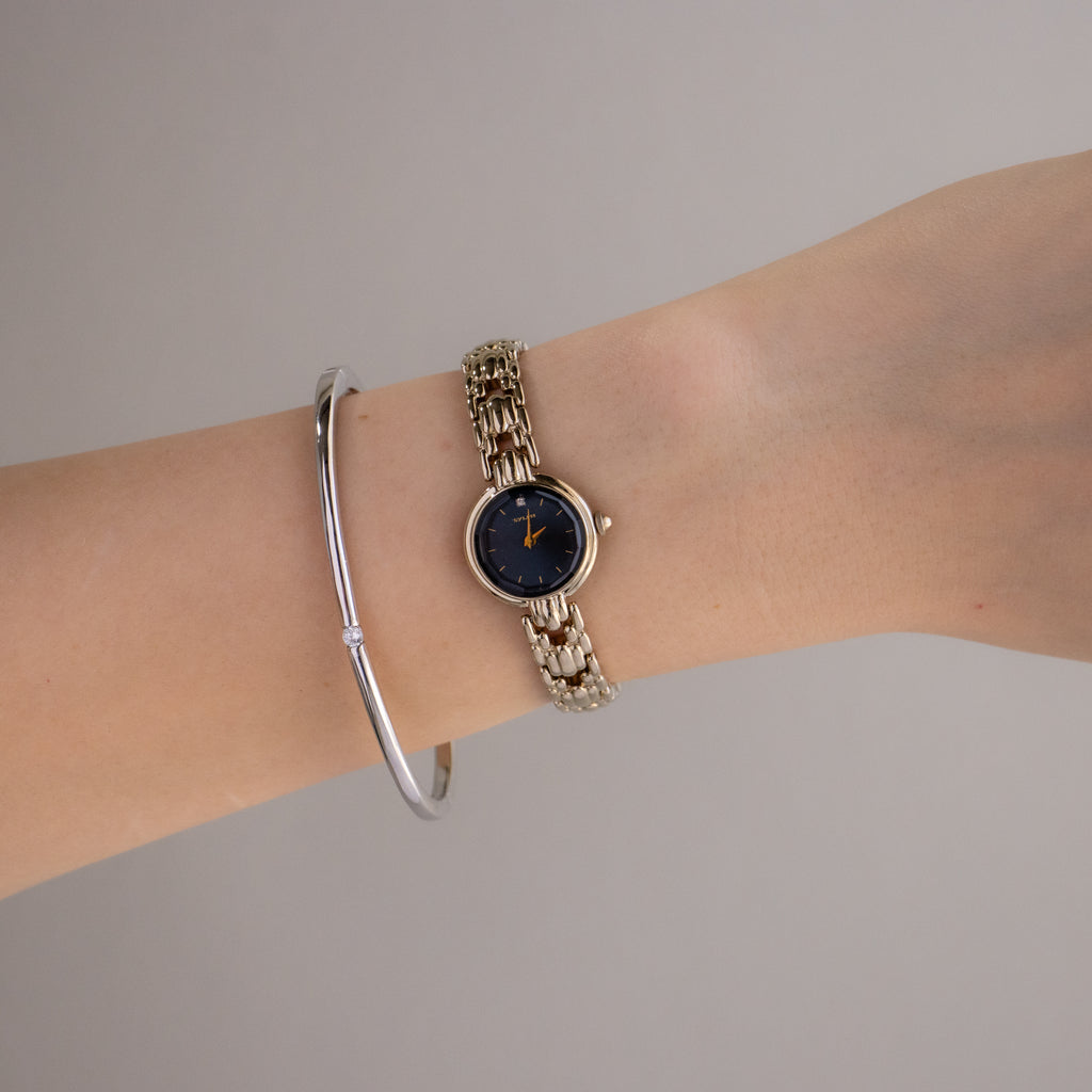 Vintage Citizen Dainty Midnight Silver Watch