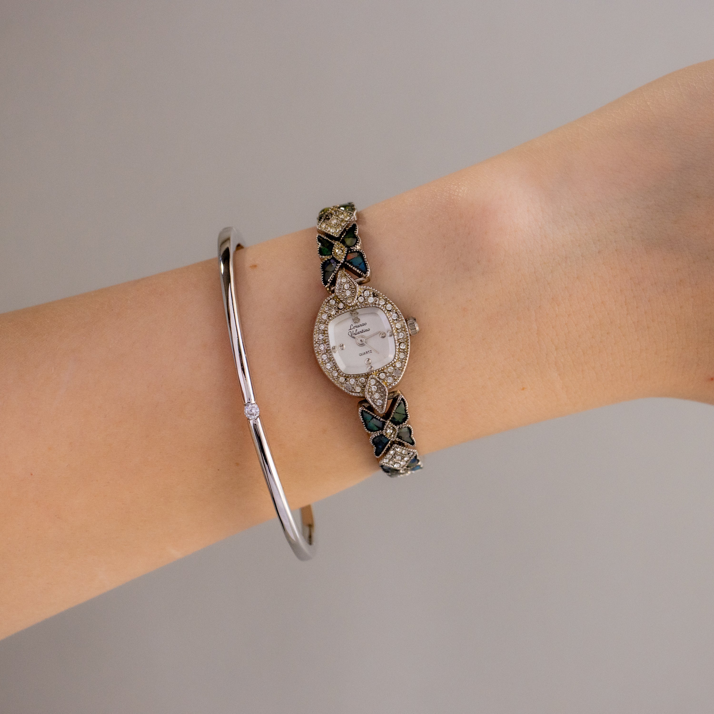 Vintage Lorenzo Valentino Mariposa Silver Watch