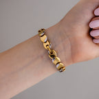 Vintage Seiko Oval Beaded Two Tone Watch