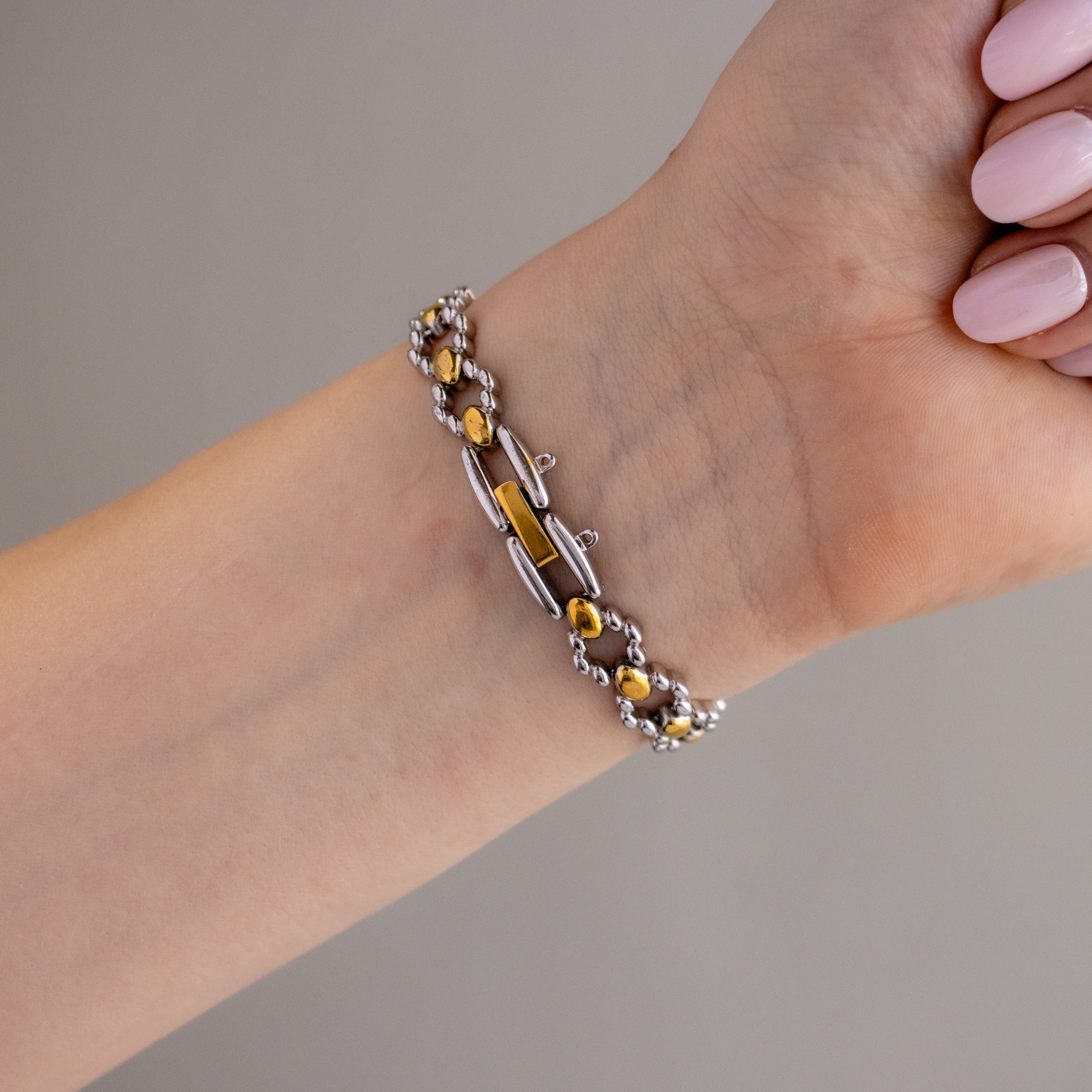 Vintage Sunlord Floral Beaded Two Tone Watch