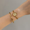 Vintage Christian Bernard Swiss Beaded Square Gold Watch