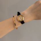 Vintage Tissot Swiss Brown Strap Two Tone Watch