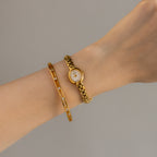 Vintage Seiko Dainty Oval Link Gold Watch