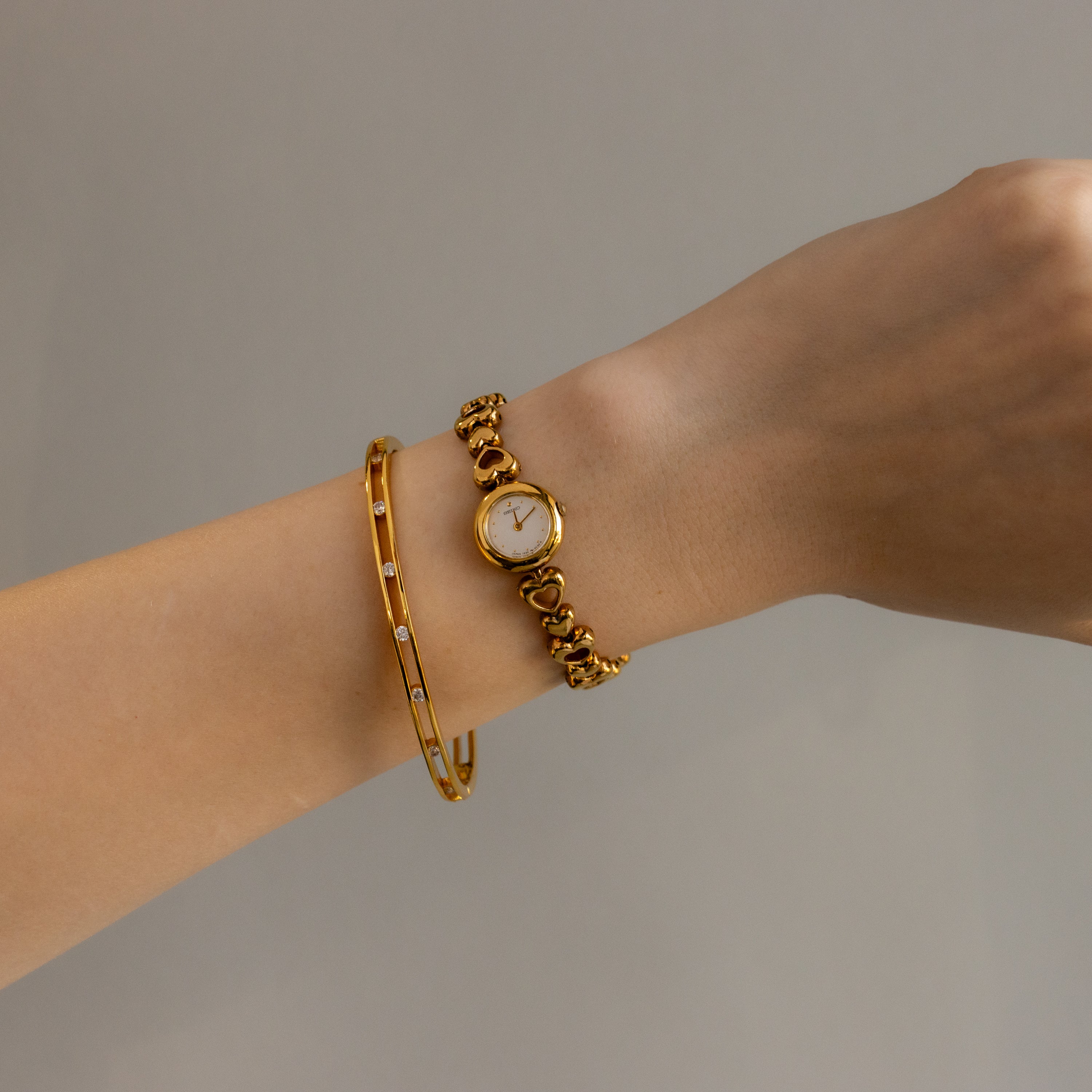 Vintage Seiko Dainty Hearts Gold Watch