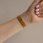 Vintage Technos Swiss Brushed Gold Watch