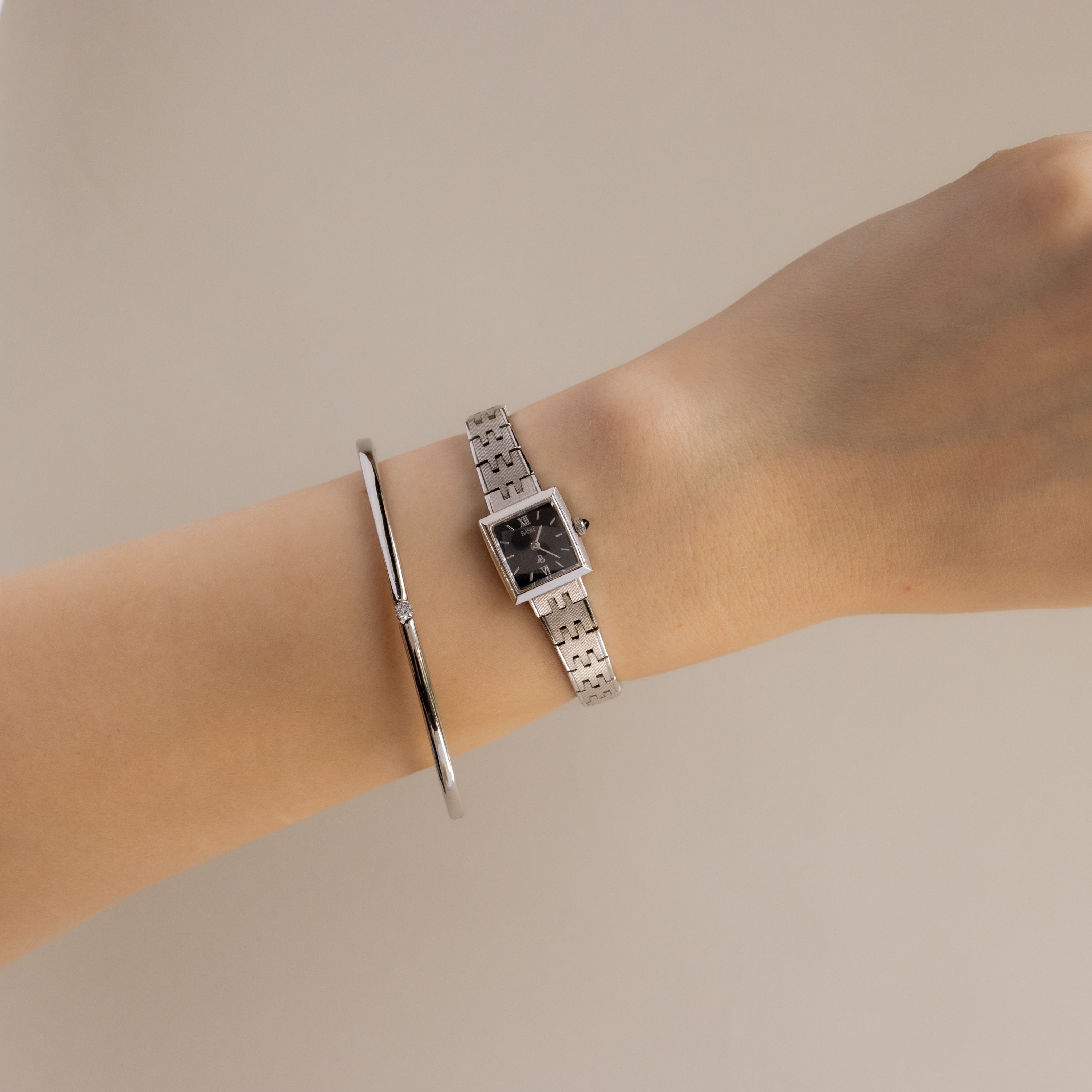 Vintage Basile Square Silver Watch