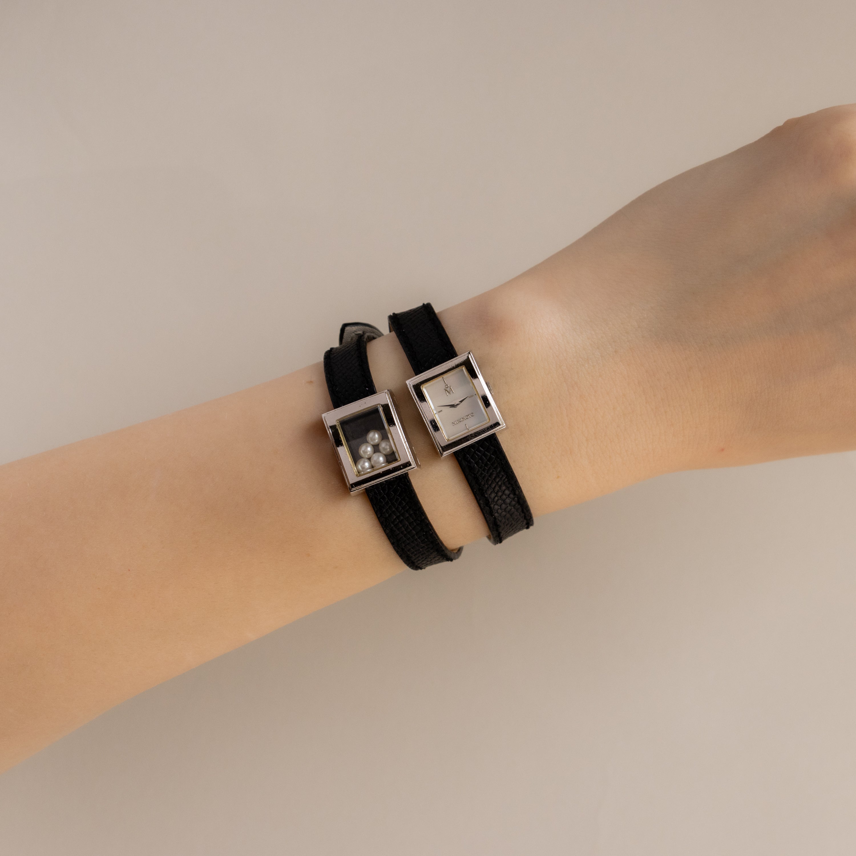 Vintage Mikimoto Midnight Pearl Silver Watch