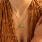 Jade Oval Jewelry Set in 18K Gold