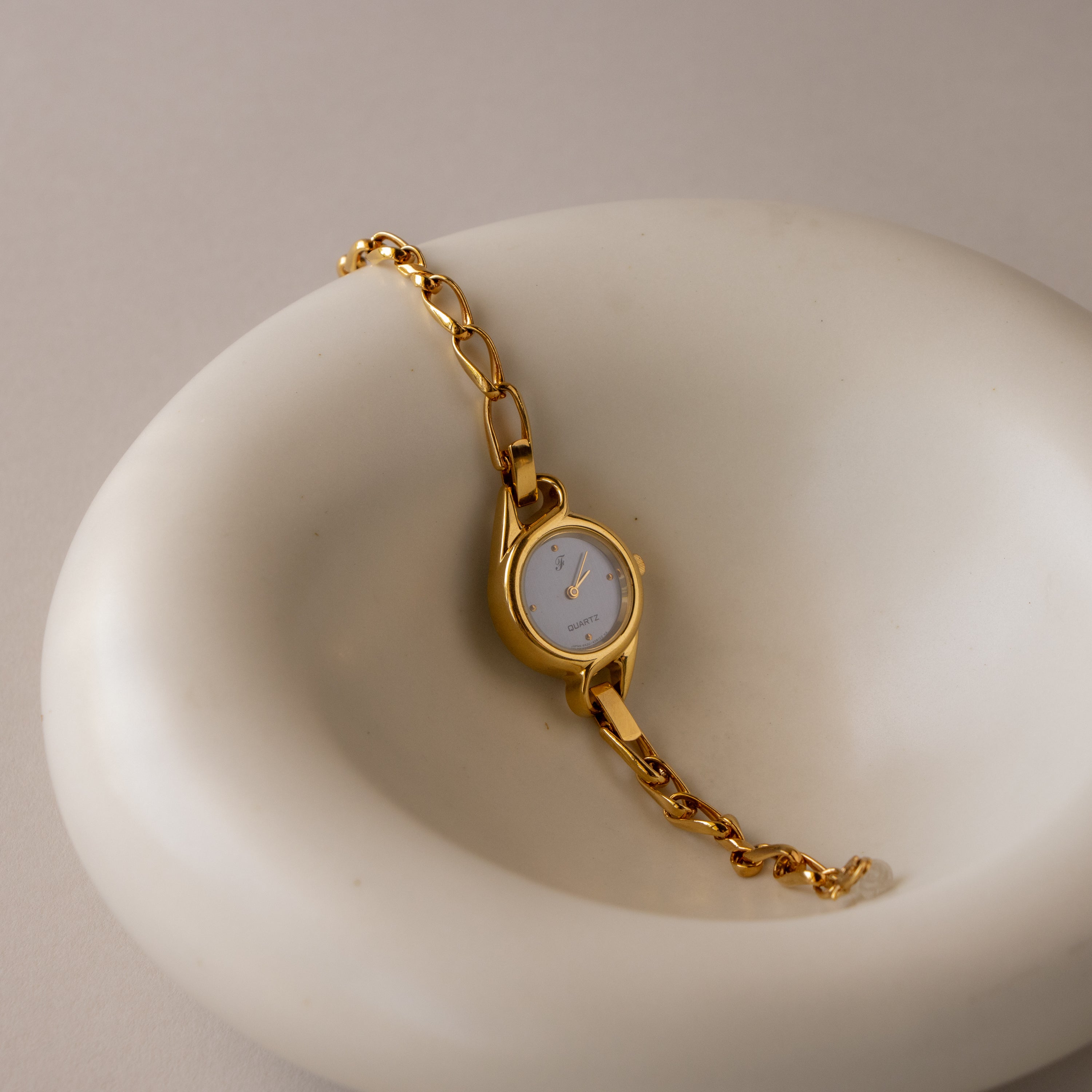 Vintage Citizen Gunmental Link Gold Watch