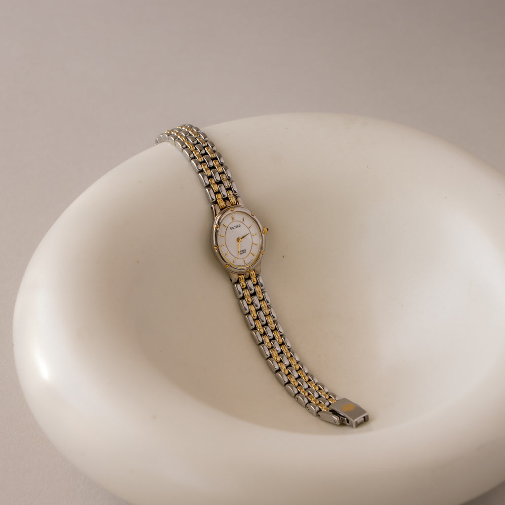 Vintage Citizen Oval Two Tone Watch