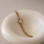 Vintage Kimijima Leaf Two Tone Watch