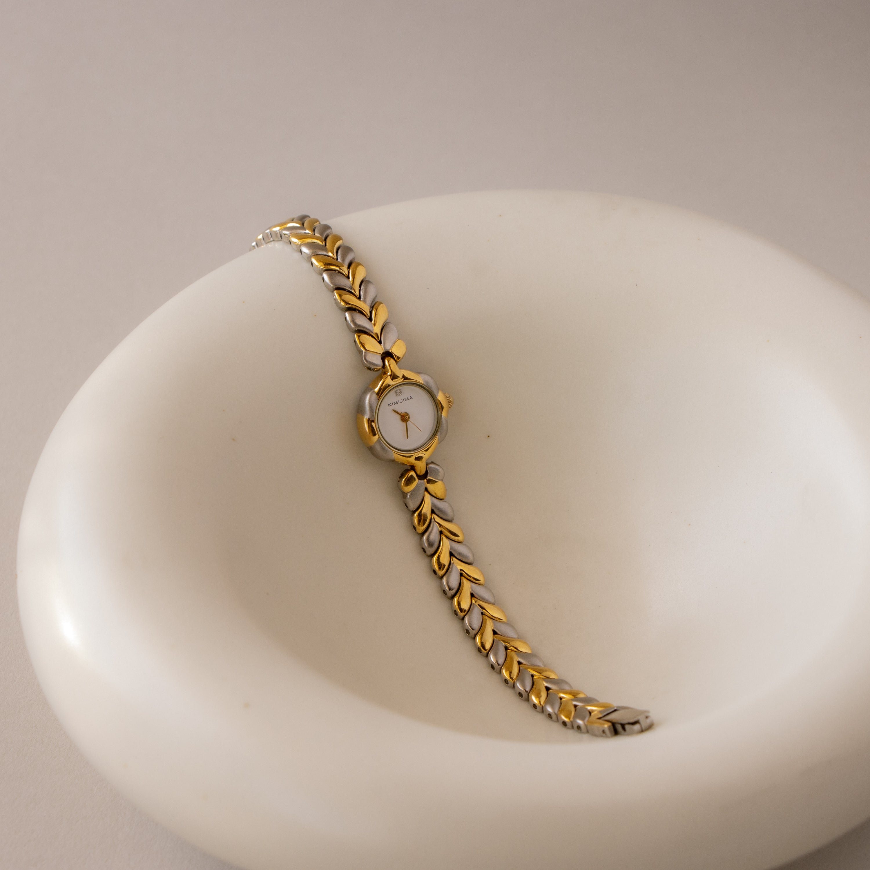Vintage Kimijima Leaf Two Tone Watch
