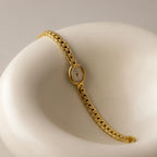 Vintage Seiko Dainty Oval Link Gold Watch