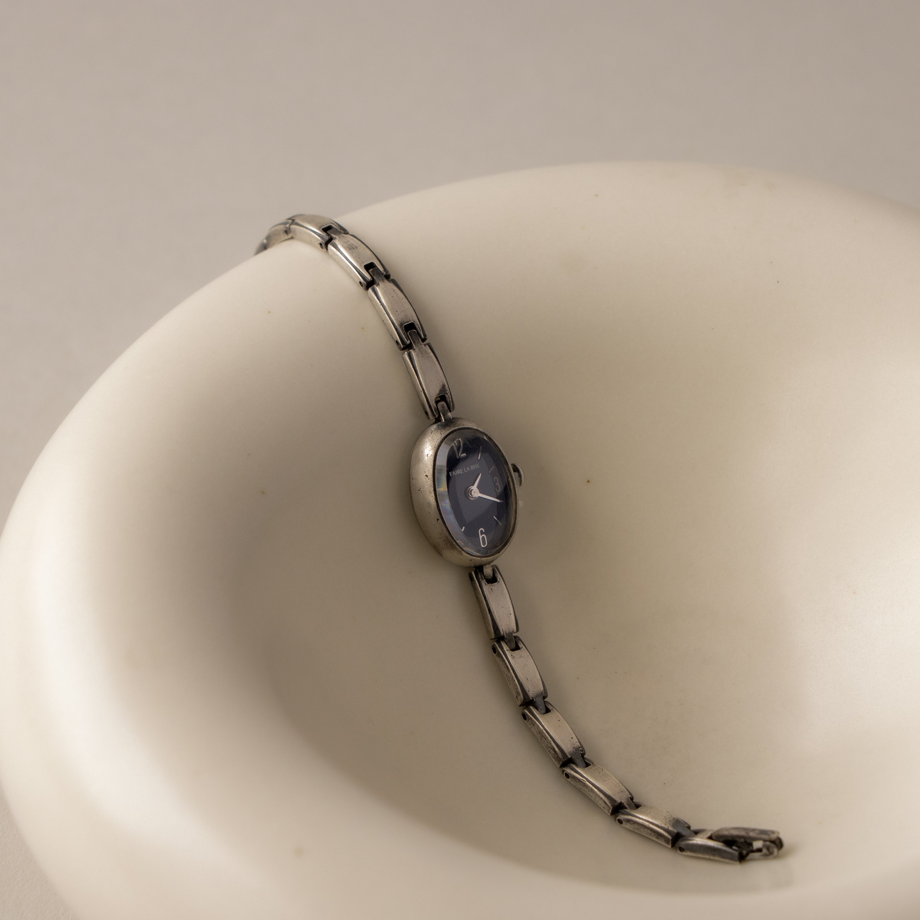 Vintage Faire La Bise Midnight Silver Watch
