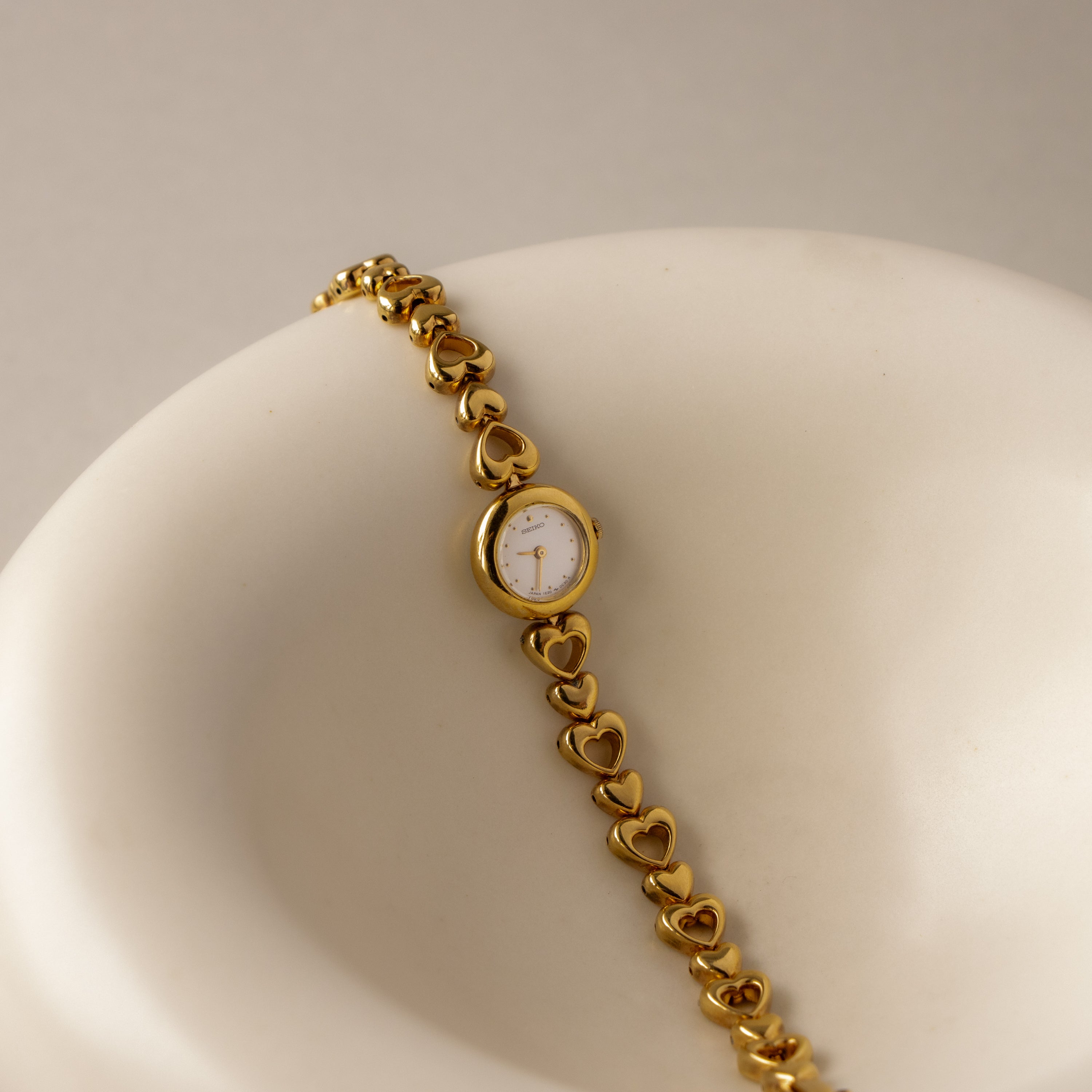 Vintage Seiko Dainty Hearts Gold Watch