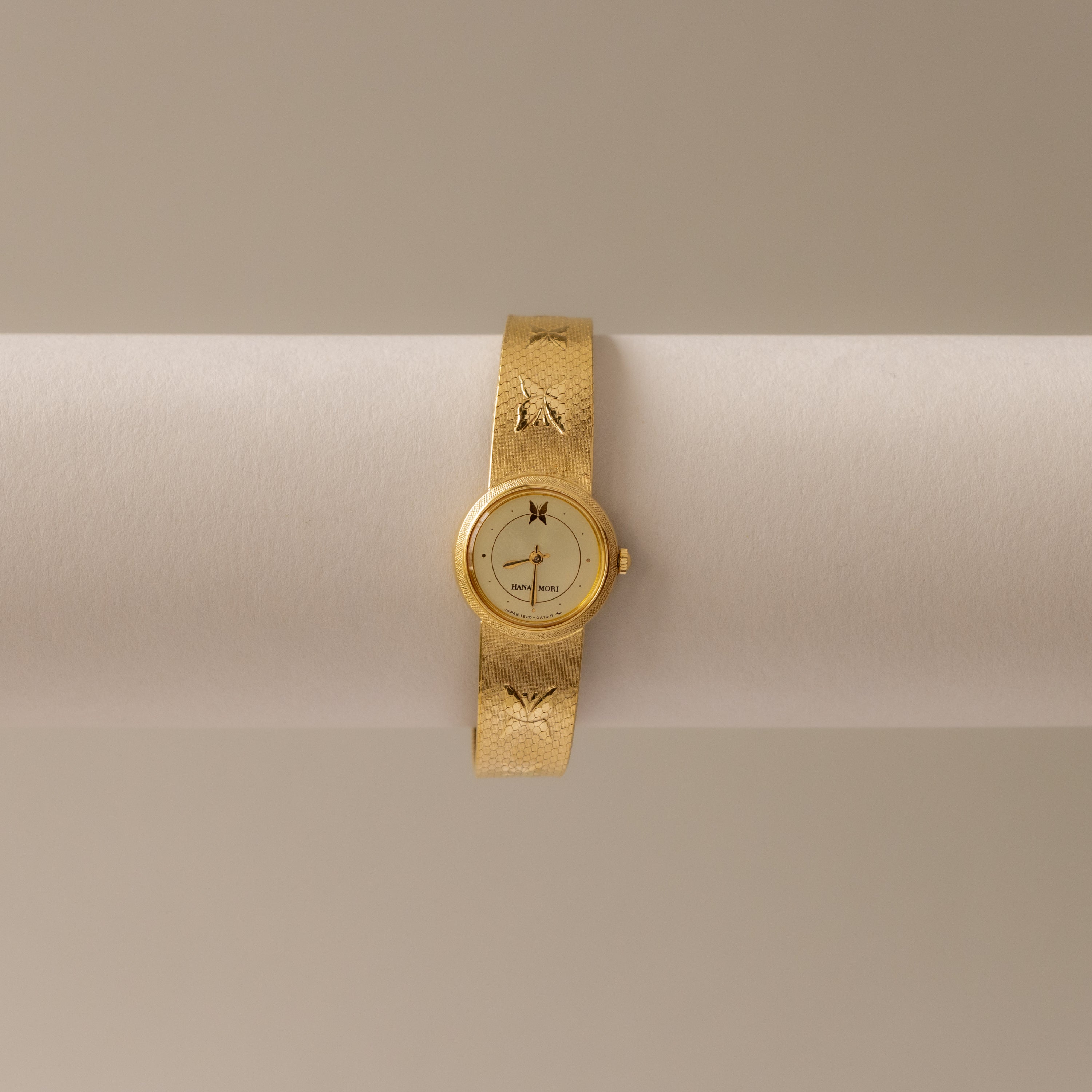Vintage Hanae Mori Butterflies Gold Watch