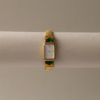 Vintage The Franklin Mint Emerald Gold Watch
