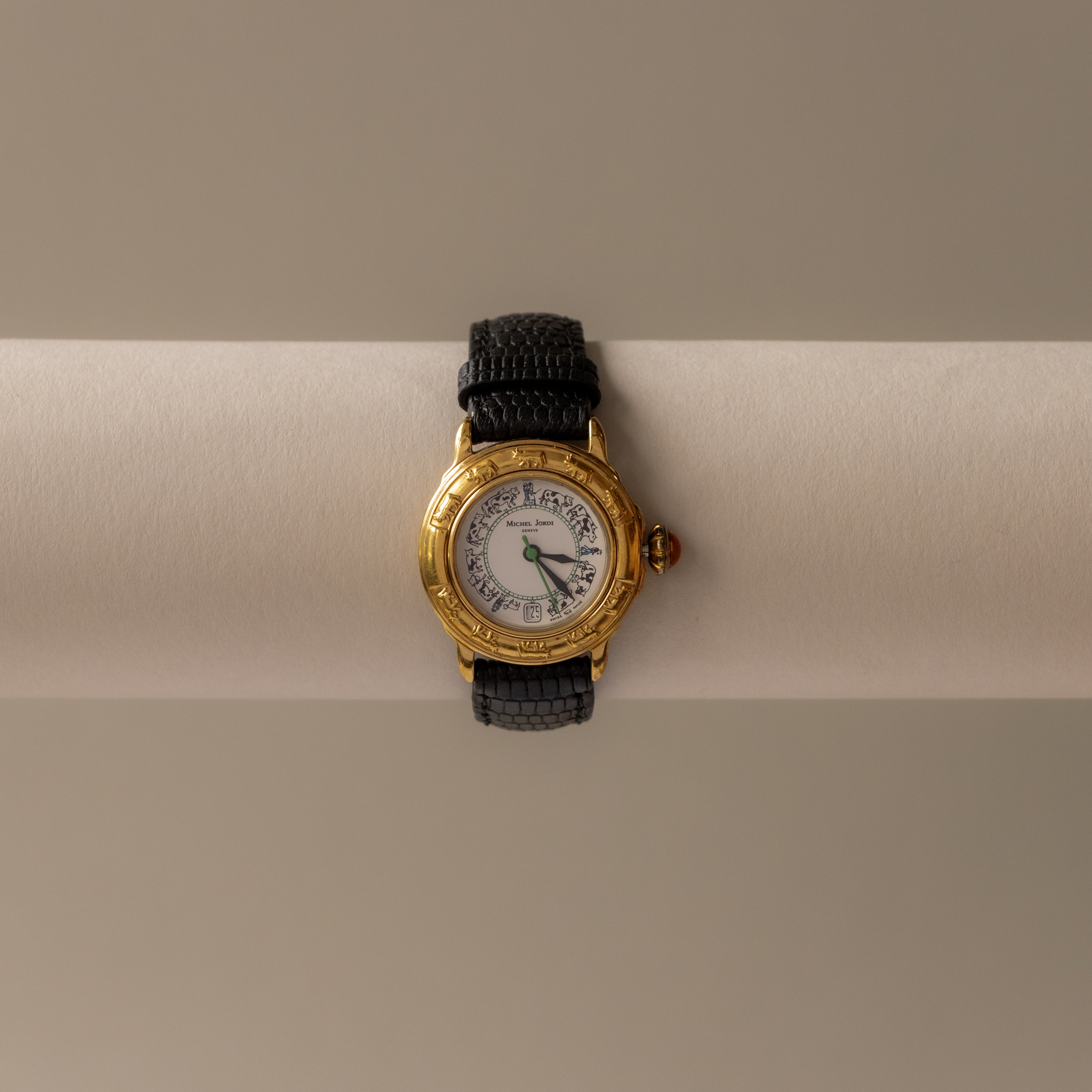 Vintage Michel Jordi Swiss Animal Gold Watch