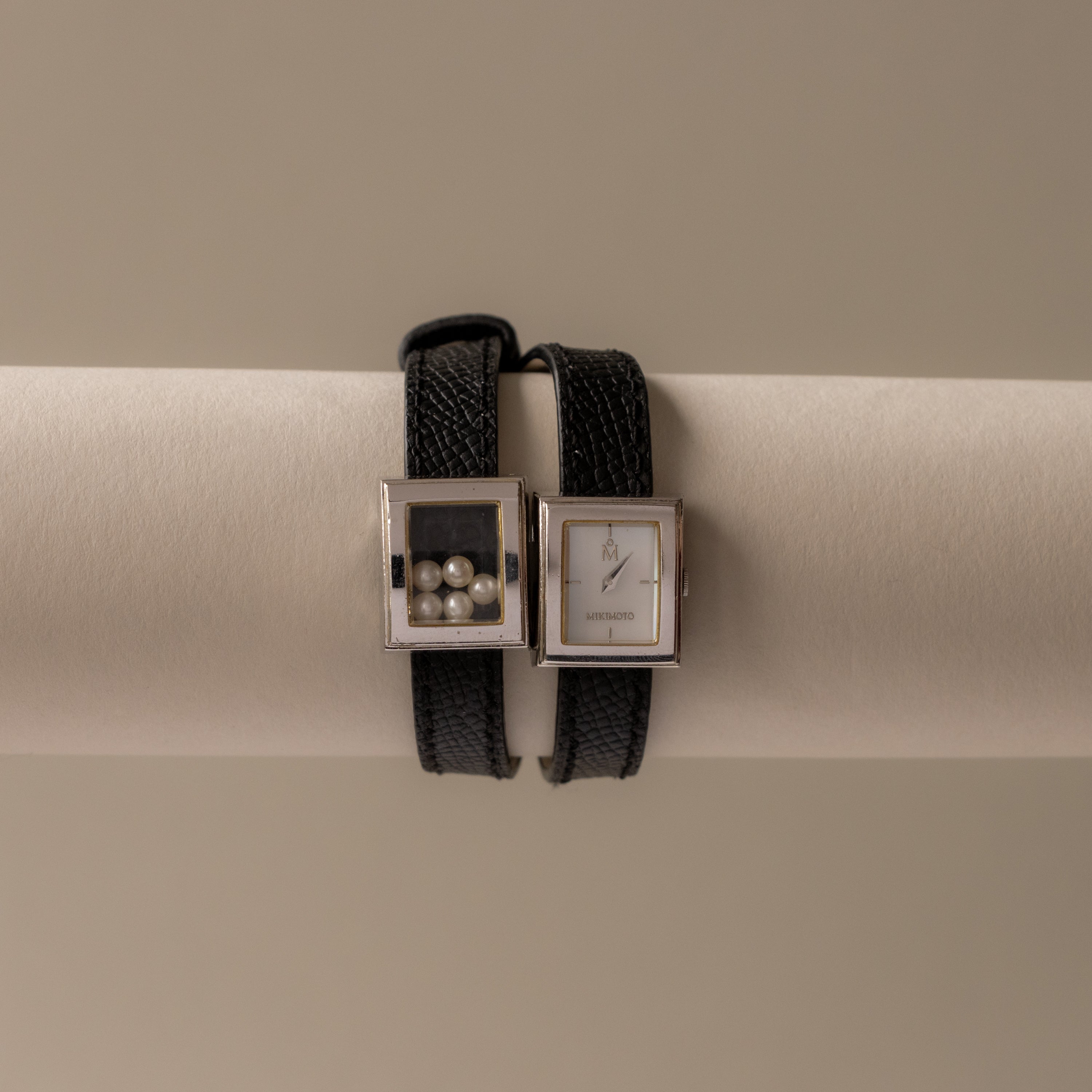 Vintage Mikimoto Midnight Pearl Silver Watch