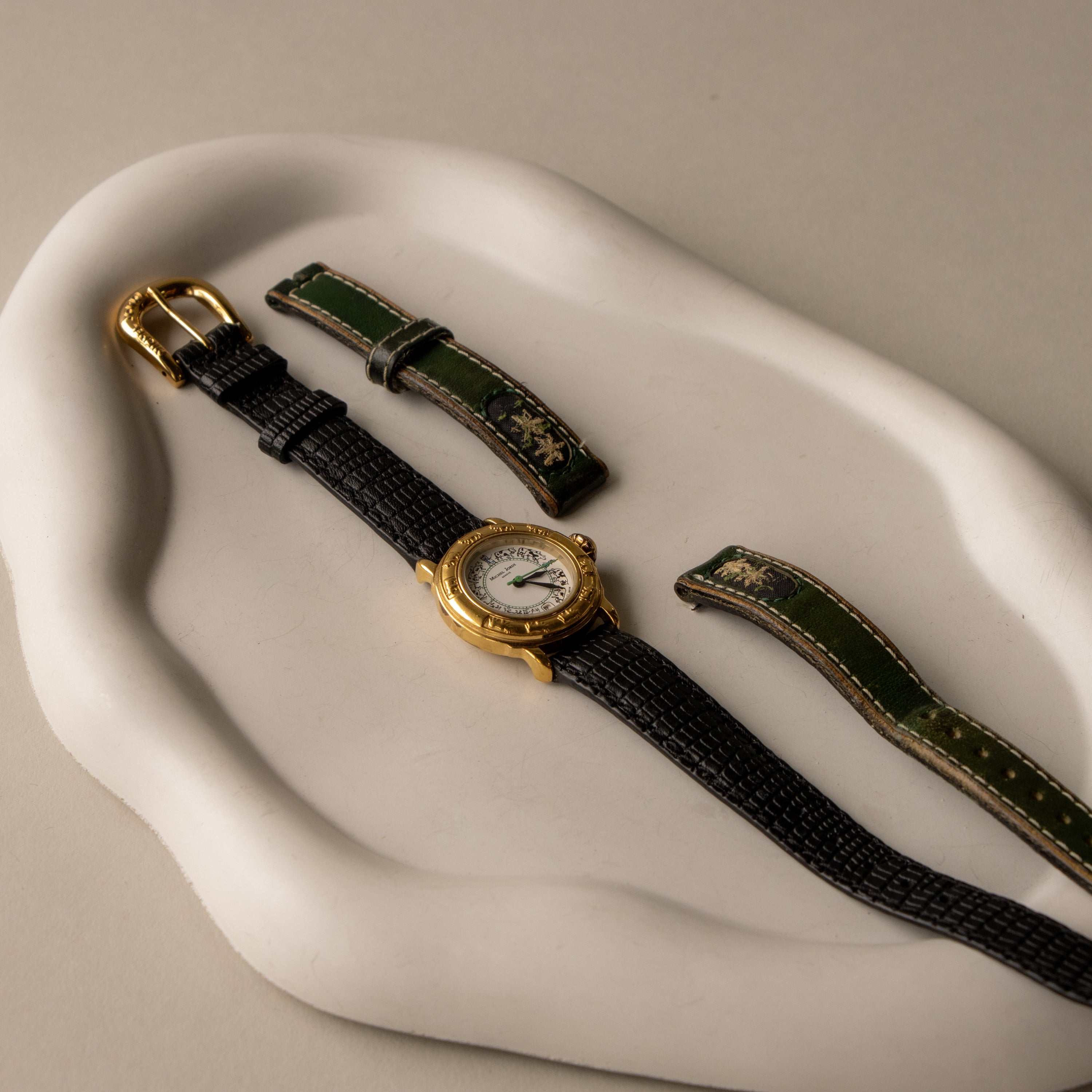 Vintage Michel Jordi Swiss Animal Gold Watch