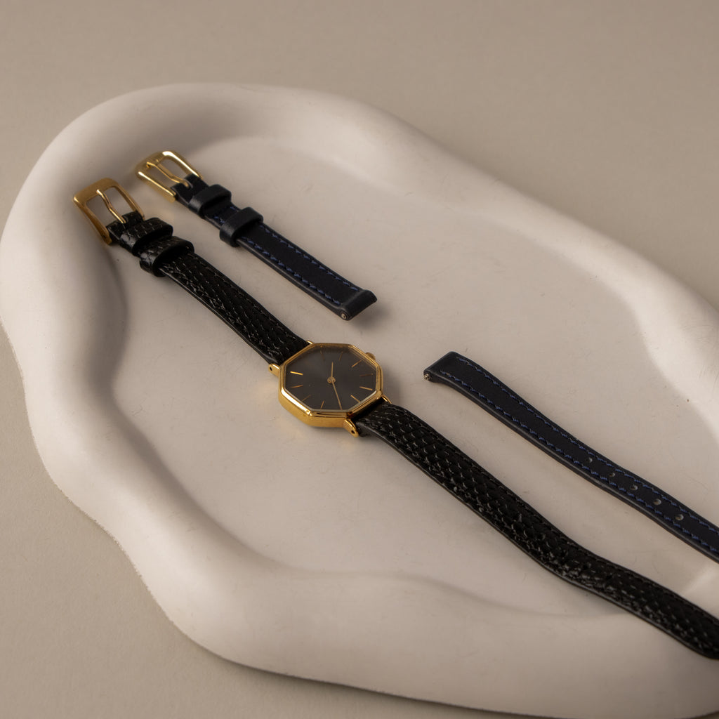 Vintage YSL Midnight Octagon Gold Watch