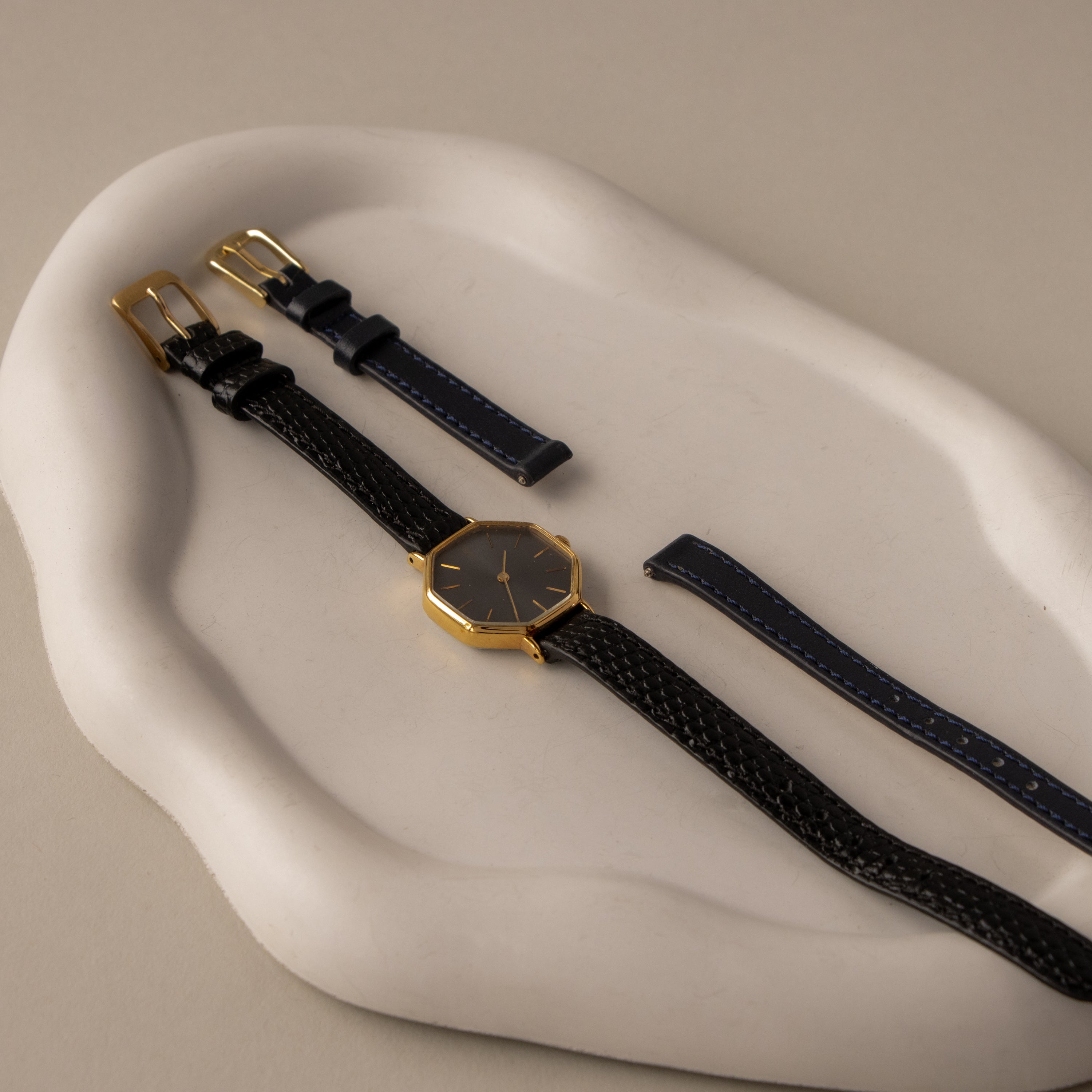 Vintage YSL Midnight Octagon Gold Watch