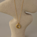 Mosaic Textured Circle Necklace