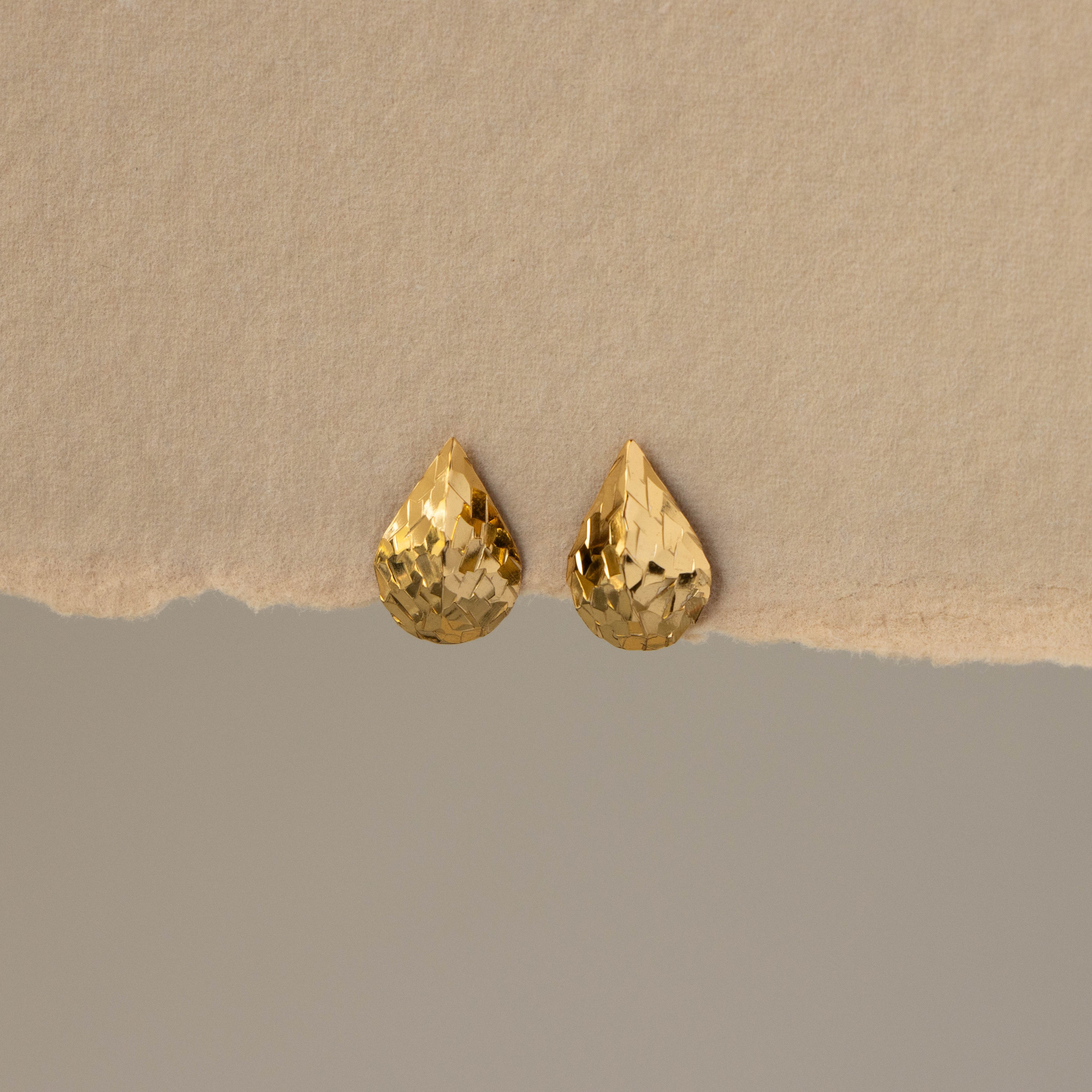 Mosaic Textured Teardrop Studs