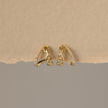 Duo Chain Pave Huggie Studs