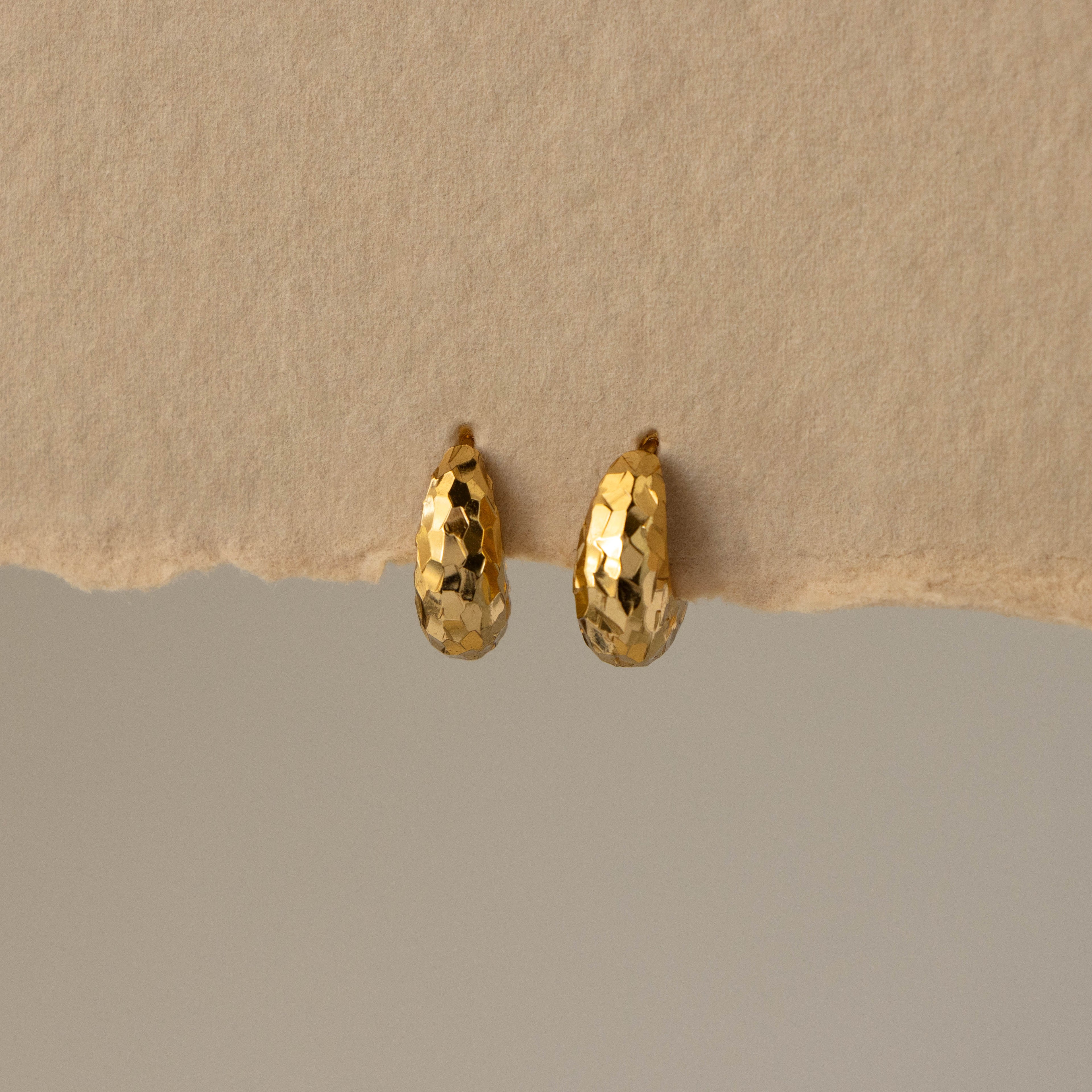 Mosaic Textured Hoop Studs