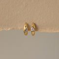 Diamond Pear Inlay Huggies