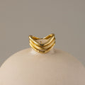 Textured Curve Ring Set