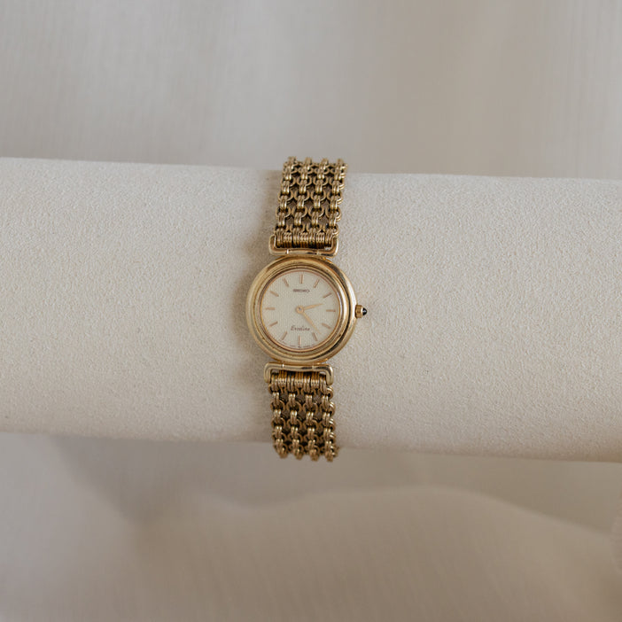 Vintage Seiko Chainmail Gold Watch