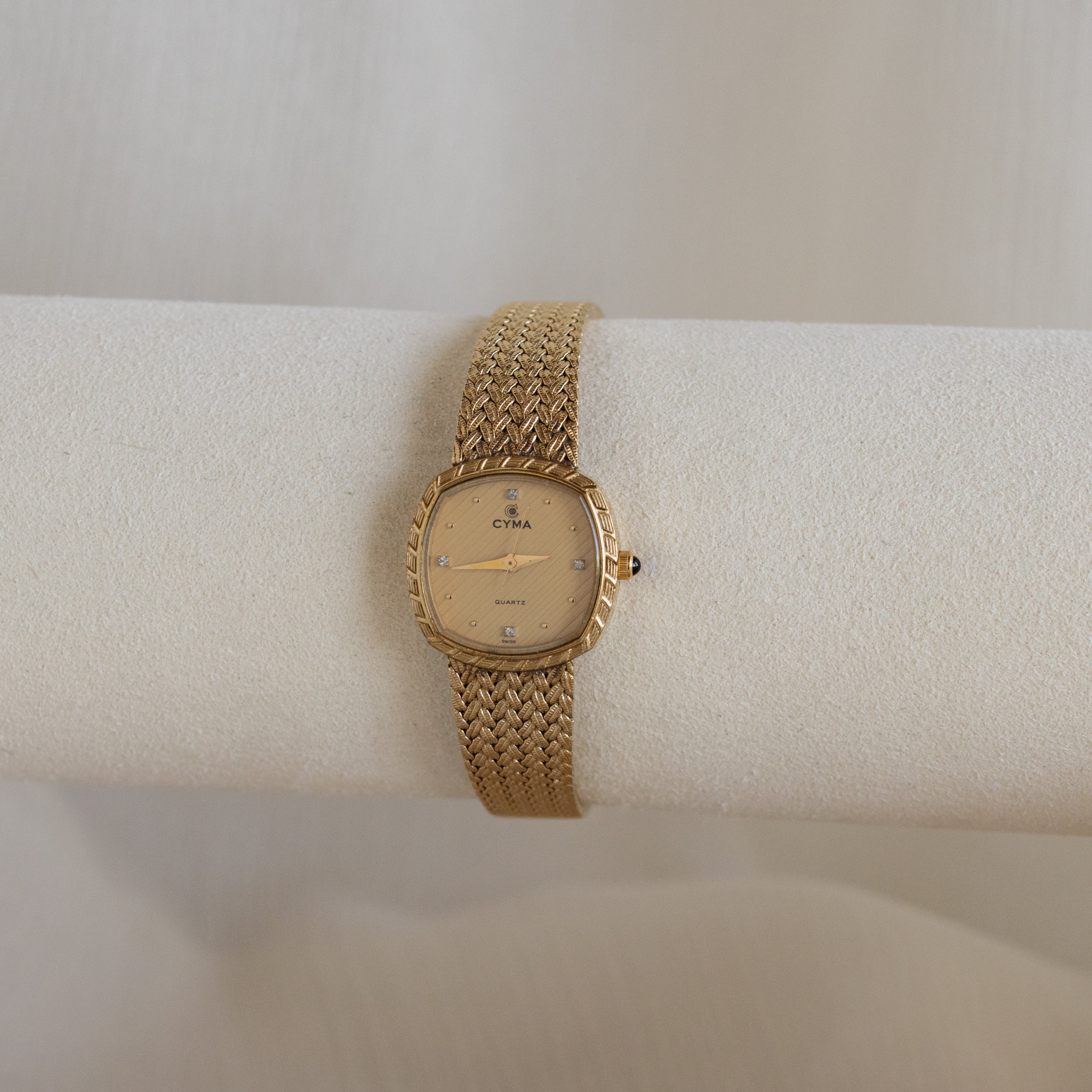 Vintage CYMA Swiss Square Gold Watch