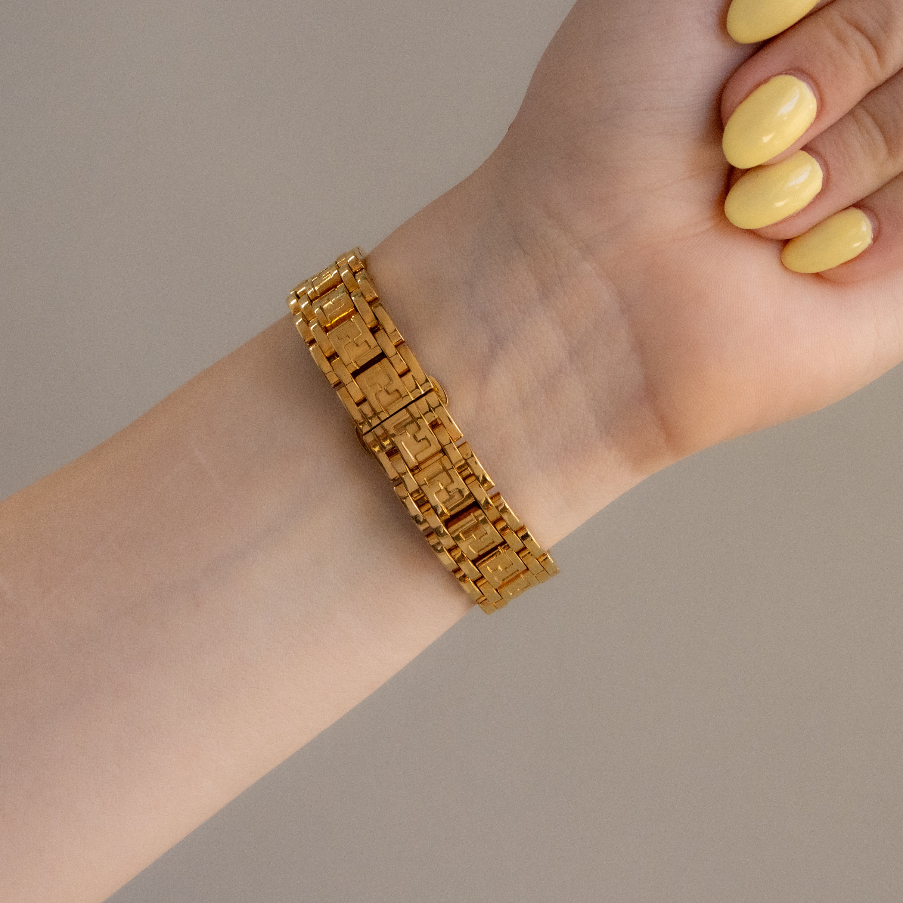 Vintage Fendi Swiss Blush Round Gold Watch
