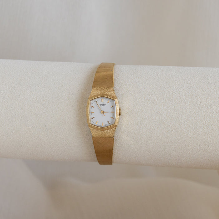 Vintage Seiko Hexagon Brushed Gold Watch