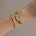 Vintage YSL Long Oval Gold Watch