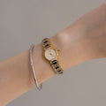Vintage Rado Black Opal Ribbed Two Tone Watch
