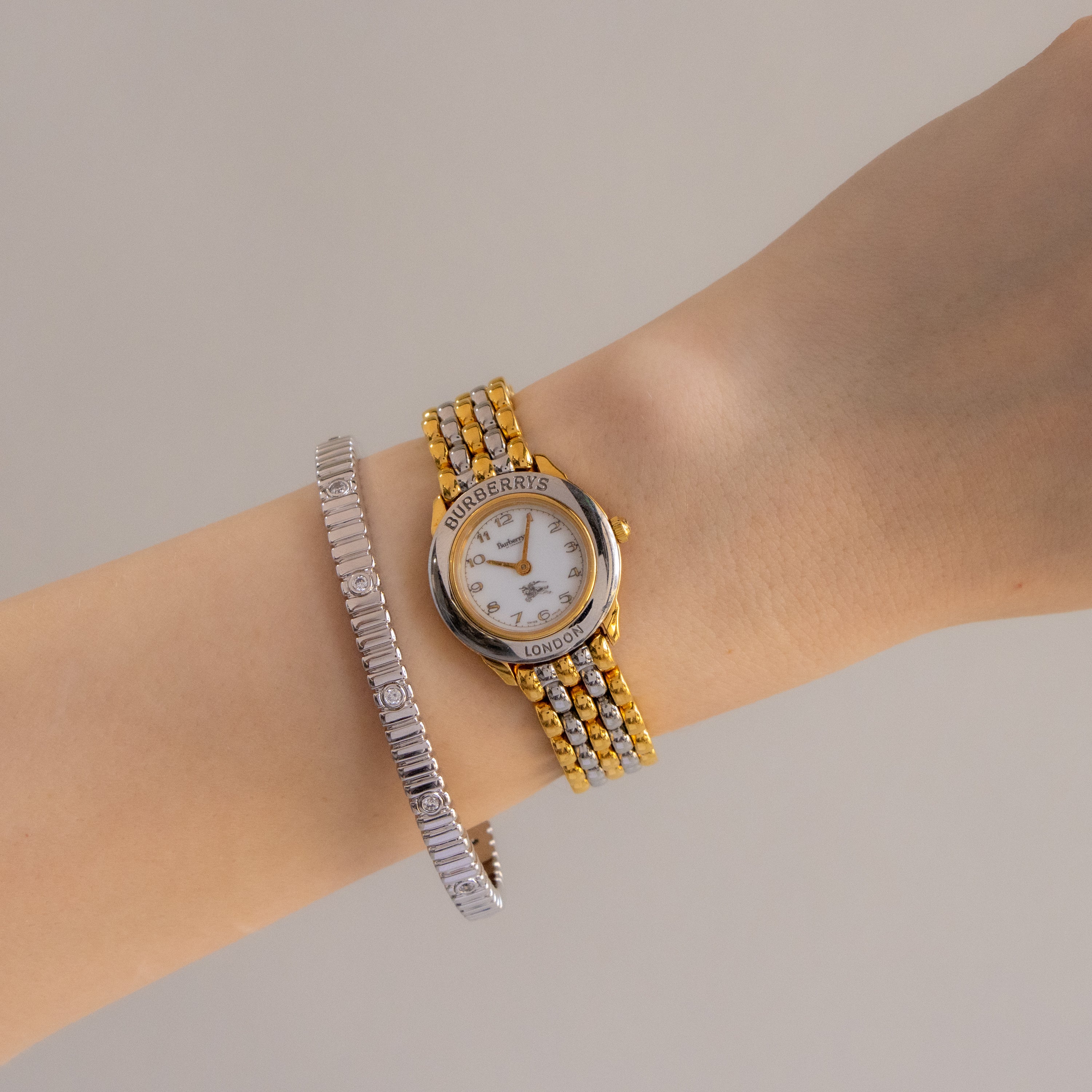 Vintage Burberrys Swiss Nova Two Tone Watch