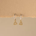Mixed Metal Pave Heart Drop Huggies