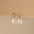 Organic Baroque Pearl Drop Studs