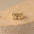 Thick Stacked Diamond Pear Ring