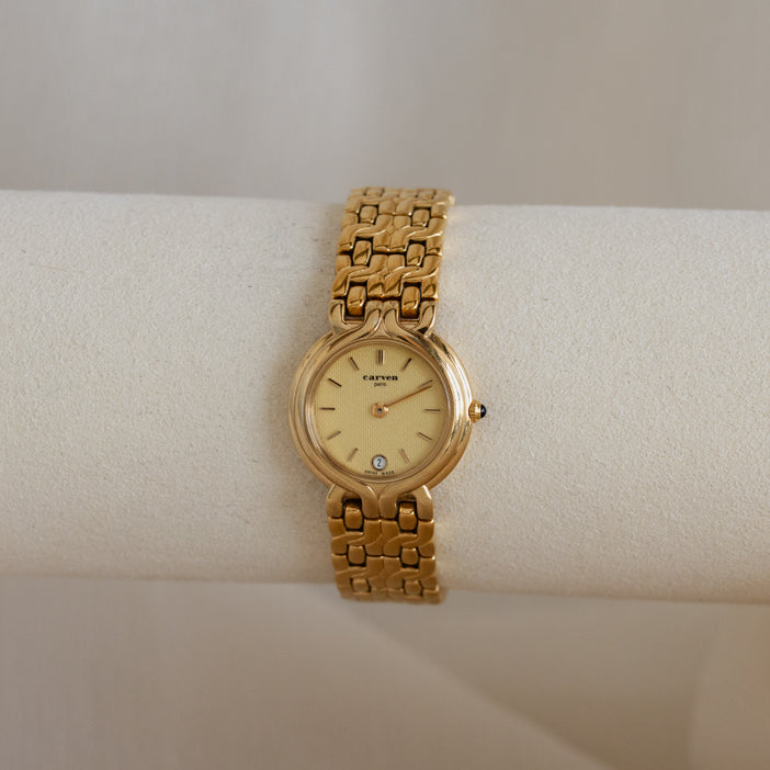 Vintage Carven Round Gold Watch