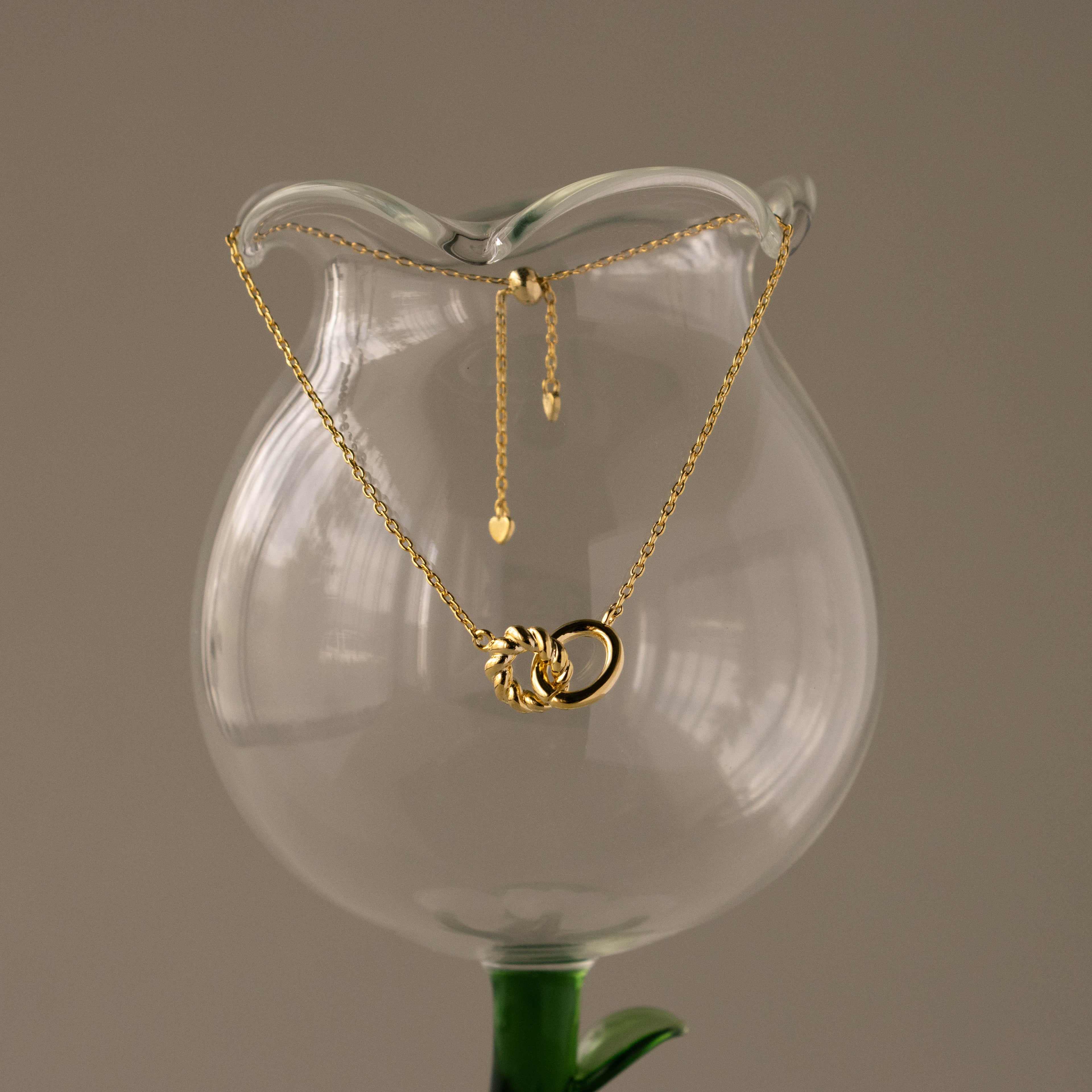 Twisted Interlocking Circles Slider Bracelet