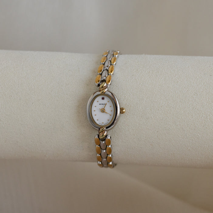 Vintage Morges Oval Two Tone Watch